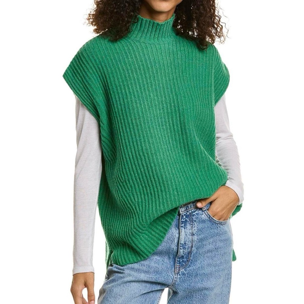 Ganni Kelly Green Wool Vest - Large